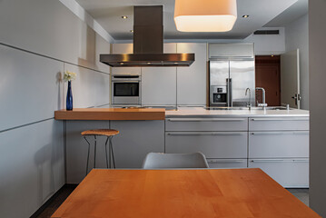 Modern kitchen with built-in appliances