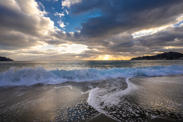 夕暮れのビーチ