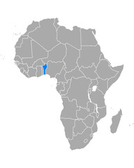 Karte von Benin in Afrika