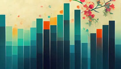 Abstract statistics chart wallpaper background illustration