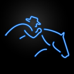 wild west neon sign, modern glowing banner design, colorful modern design trends on black background. Vector illustration.