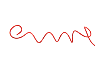 Red wire cable of usb and adapter isolated on white background.Electronic Connector.Selection focus.