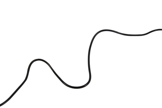 Black wire cable of usb and adapter isolated on white background.Electronic Connector.Selection focus.