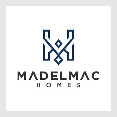 Letter M line logo design. Linear creative minimal monochrome monogram symbol. Universal elegant vector sign design. Premium business logotype. Graphic alphabet symbol for corporate business identity