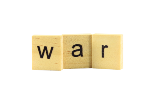 Short word english on a small wooden block isolated on white background.Selection focus.