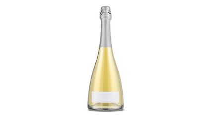 Champagne bottle - Transparent bottle for white sparkling wine - Label