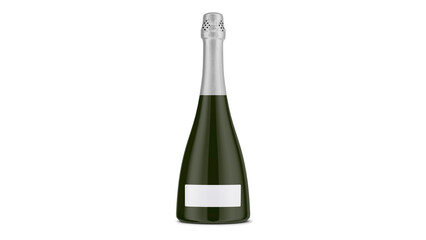 Champagne bottle - Green sparkling wine bottle - Label