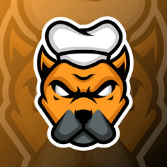 vector graphics illustration of a dog chef in esport logo style. perfect for game team or product logo © YusufMC