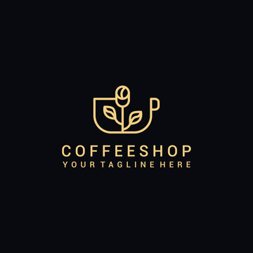Coffee shop logo design icon template