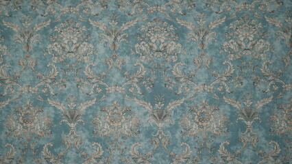 blue painted wall Graphics  texture on Fabric - obrazy, fototapety, plakaty