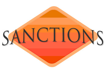 sanctions vintage rubber stamp isolated on white background