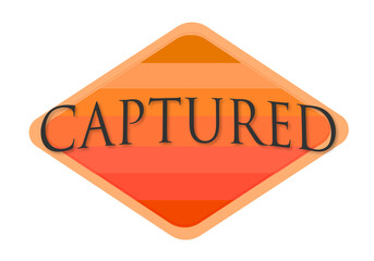 captured vintage rubber stamp isolated on white background