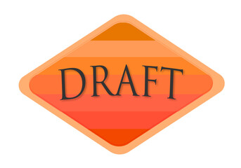 Obraz premium draft vintage rubber stamp isolated on white background