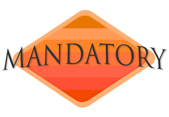 mandatory vintage rubber stamp isolated on white background