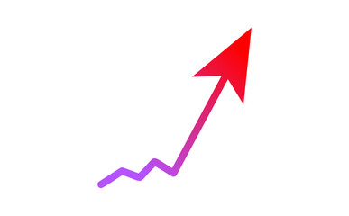 上昇する矢印　アップダウン　繰り返し　右肩上がり