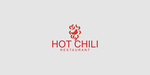 Hot chili logo design with unique concept premium vector