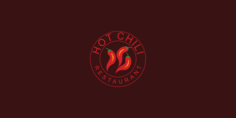Hot chili logo design with unique concept premium vector