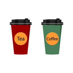 A glass of tea and a glass of coffee.