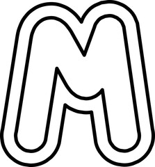 cute puffy black and white letter hand draw alphabet