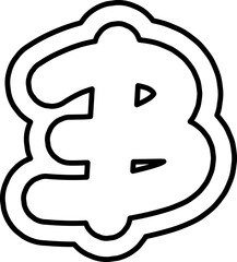 cute puffy black and white letter hand draw alphabet