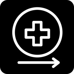 Solid drugs hospital arrows icon