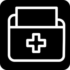 Obraz premium Solid folder medical cross icon