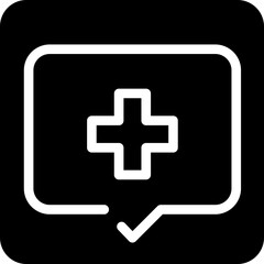 Obraz premium Solid Message Chat Medical Cross icon