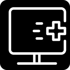 Fototapeta premium Solid Monitor Medical Cross icon