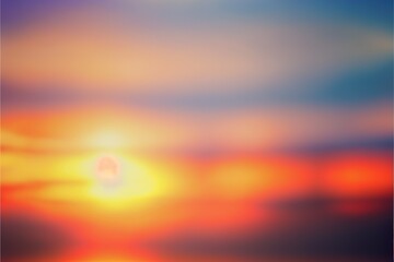 blurred sunset in the sky , ai generated