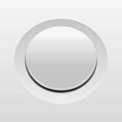 plastic round button isolated on a grey background