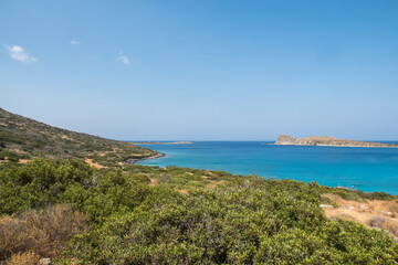 Fototapeta na wymiar Kolokitha Beach near Elounda in Crete, Greece