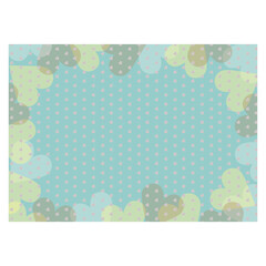 ハート模様・パターン　フレーム・枠　ブルー　バレンタイン