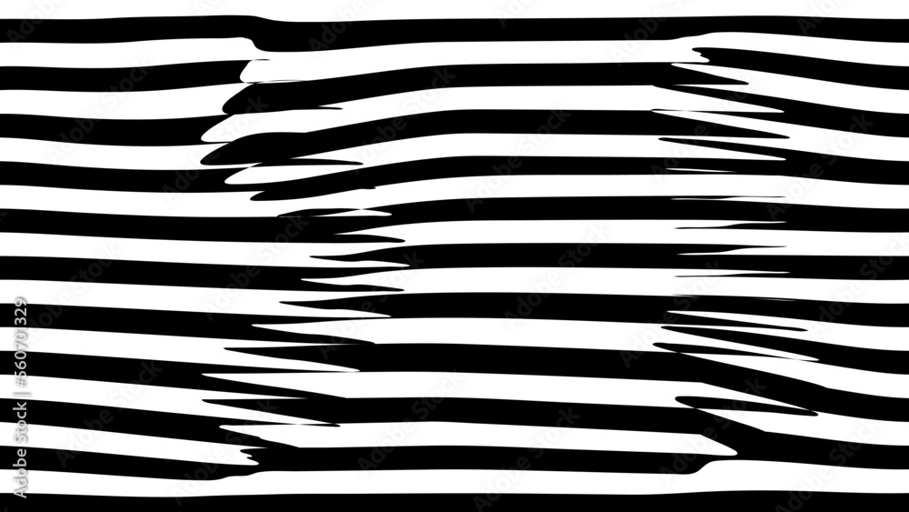 Poster optical illusion curve wave. abstract vector background with black and white lines. pattern distorte