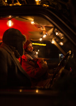 Couple On A Date In A Car