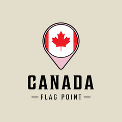 Fototapeta na wymiar flag point canada logo vector illustration template icon graphic design. maps location country sign or symbol