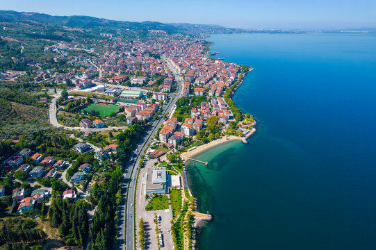 Karamursel, Kocaeli, Turkey. Karamursel is a town and district located in the province of Kocaeli. Aerial shot with drone.