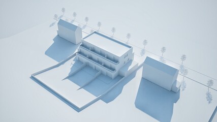 B&acirc;timent isom&eacute;trique 3D