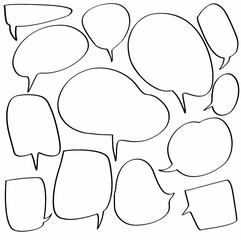 set hand drawn doodle speech bubbles. vector design illustration