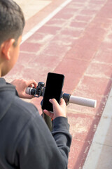 E-Mobility using smartphone application activation of electric scooter