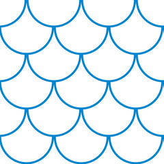 Fish scales blue and white seamless pattern, turquoise abstract background. Blue mermaid background with fish scale. © Tanita