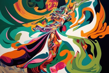 Abstract background with colorful spiral swirl. Generative AI