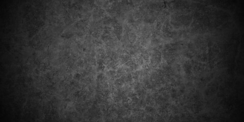 Dark black grunge textured concrete backdrop background. Panorama dark grey black slate background or texture. Vector black concrete texture. Stone wall background.