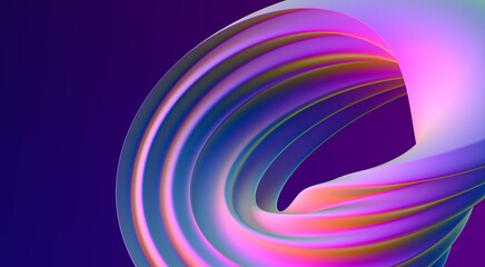 Bright abstract rainbow twist shape.