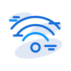 Wi-Fi technology icon with blue outline style. Concept, digital, data, abstract, network, internet, tech. Vector Illustration