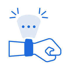 Smart watch technology icon collection with blue outline style. Concept, digital, data, abstract, network, internet, tech. Vector Illustration