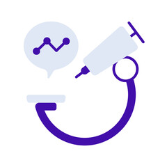 Biotech technology icon collection with purple outline style. Concept, digital, data, abstract, network, internet, tech. Vector Illustration