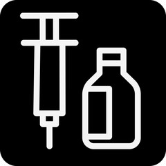Solid medical syringe Sample icon