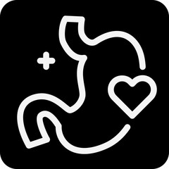 Solid stomach love icon