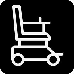 Solid Wheelchair electric square icon