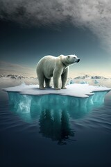 polar bear on ice , ai generated